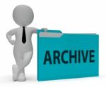 Archive Folder Represents Files Collection 3d Rendering Stock Photo