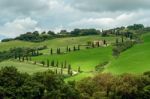 Farm In Val D'orcia Tuscany Stock Photo