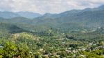 Landscape High Angle View Of The City In The Valley Stock Photo