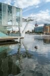 View Of The London Cable Car Over The River Thames Stock Photo