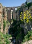 View Of The New Bridge In Ronda Stock Photo