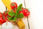 Italian Basic Pasta Ingredients Stock Photo