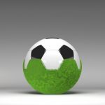 3d Football Isolated On Grey Background Stock Photo