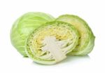 Cabbage Isolated On The White Background Stock Photo