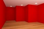 Red Empty Room Stock Photo