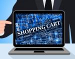 Shopping Cart Indicates Buying Trolley And Www Stock Photo