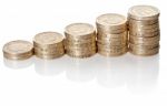 British Coins Stack Stock Photo