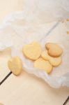 Heart Shaped Shortbread Valentine Cookies Stock Photo