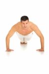 Man Doing Push Ups Stock Photo