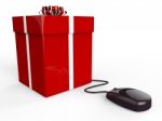 Gift Online Means World Wide Web And Box Stock Photo