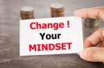 Change Your Mindset Inspirational Quote Stock Photo