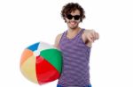 Are You Ready For A Beach Ball Game? Stock Photo