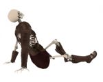 Seated Skeleton Warrior Stock Photo