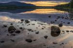 Loch Morlich At Sunset Stock Photo