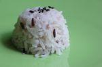 Close Up Mix Of Steam Jasmine Rice And Berry Rice Stock Photo