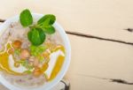 Hearty Middle Eastern Chickpea And Barley Soup Stock Photo