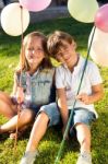 Group Of Childrens Having Fun In The Park Stock Photo