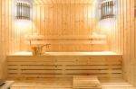 Wooden Sauna Room Stock Photo