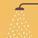 Rain Shower With Water Drop Stock Photo