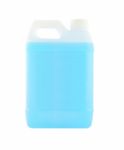 White Plastic Gallon With Blue Liquid On White Background Stock Photo