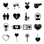 Valentine Icon Set  Illustration Stock Photo