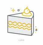 Thin Line Icons, Cake Stock Photo