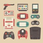 Retro Game Player Set Stock Photo