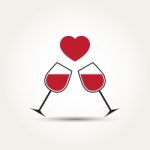  Love Heart Wine Glass Couple Stock Photo