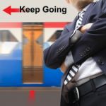 Businessman On The Sky Train Station, Stock Photo