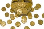 Coin Stack On White Background  Stock Photo