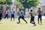 Bangkok, Thailand - Nov 2016: In The Nov 23, 2016. Youth Soccer Match, In Pieamsuwan Elementary School Stock Photo