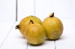 Fresh Guava Fruits On A White Background Stock Photo