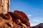 Discus Shaped Rocks In Monument Valley Stock Photo