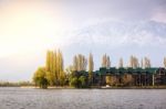 Lifestyle  Local Village Mountain Background  Along  The Border Stock Photo