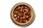 Coffee Beans In Wooden Bowl  Stock Photo