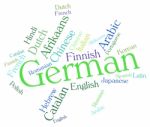 German Language Means Word Words And Text Stock Photo