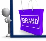 Brand Shopping Sign Shows Branding Trademark Or Label Stock Photo