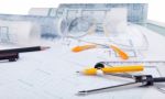 Safety Glasses And Writing Equipment Of Architect Stock Photo