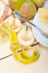 Fresh Pears And Cheese Stock Photo