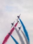 Red Arrows Display Team 50th Anniversary At Biggin Hill Airport Stock Photo