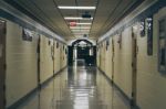 Empty High School Hallway Stock Photo