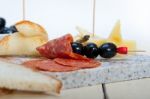 Mix Cold Cut With Fresh Pears Stock Photo