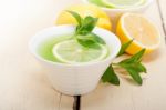 Mint Infusion Tea Tisane With Lemon Stock Photo