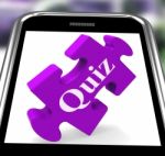 Quiz Smartphone Means Internet Question And Answer Game Stock Photo