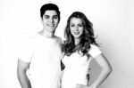 Black And White Shot Of Young Couple Stock Photo