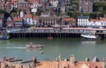 Exit From Whitby Harbour In North Yorkshire Stock Photo