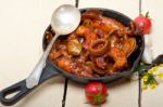 Fresh Seafoos Stew On An Iron Skillet Stock Photo