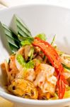 Fresh Seafood Thai Salad Stock Photo