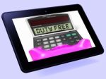 Duty Free Calculator Tablet Shows Untaxed Merchandise And Goods Stock Photo