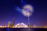 Seoul International Fireworks Festival In Korea Stock Photo